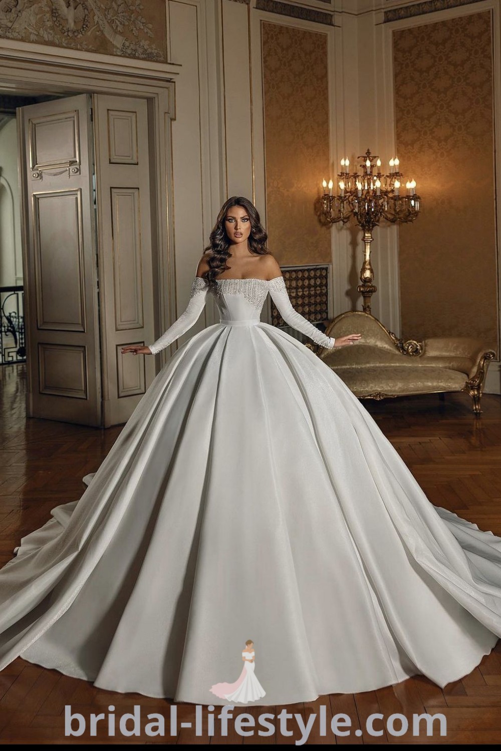 An elegant queen wedding dress style featuring big wedding dresses that showcase a romantic design. Perfect for brides seeking classy wedding dress types, including sparkly and fancy options. Explore inspiration looks for the special day at bridal-lifestyle.com.