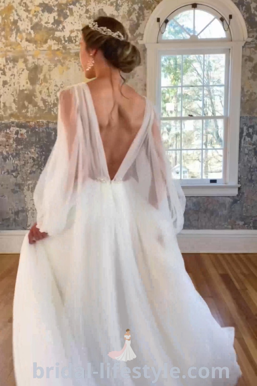 A beautiful soft tulle wedding dress with a gathered skirt, representing the latest trends in Bethlehem, Pennsylvania. This unique gown offers elegance and charm for dreamy brides seeking exquisite wedding gowns at bridal-lifestyle.com.