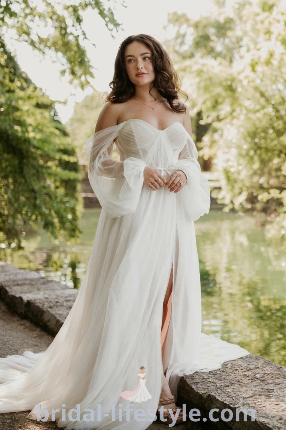 An elegant A Line wedding dress with long sleeves, perfect for modern and dreamy brides. This stunning gown features romantic and boho-inspired designs, ideal for every bride