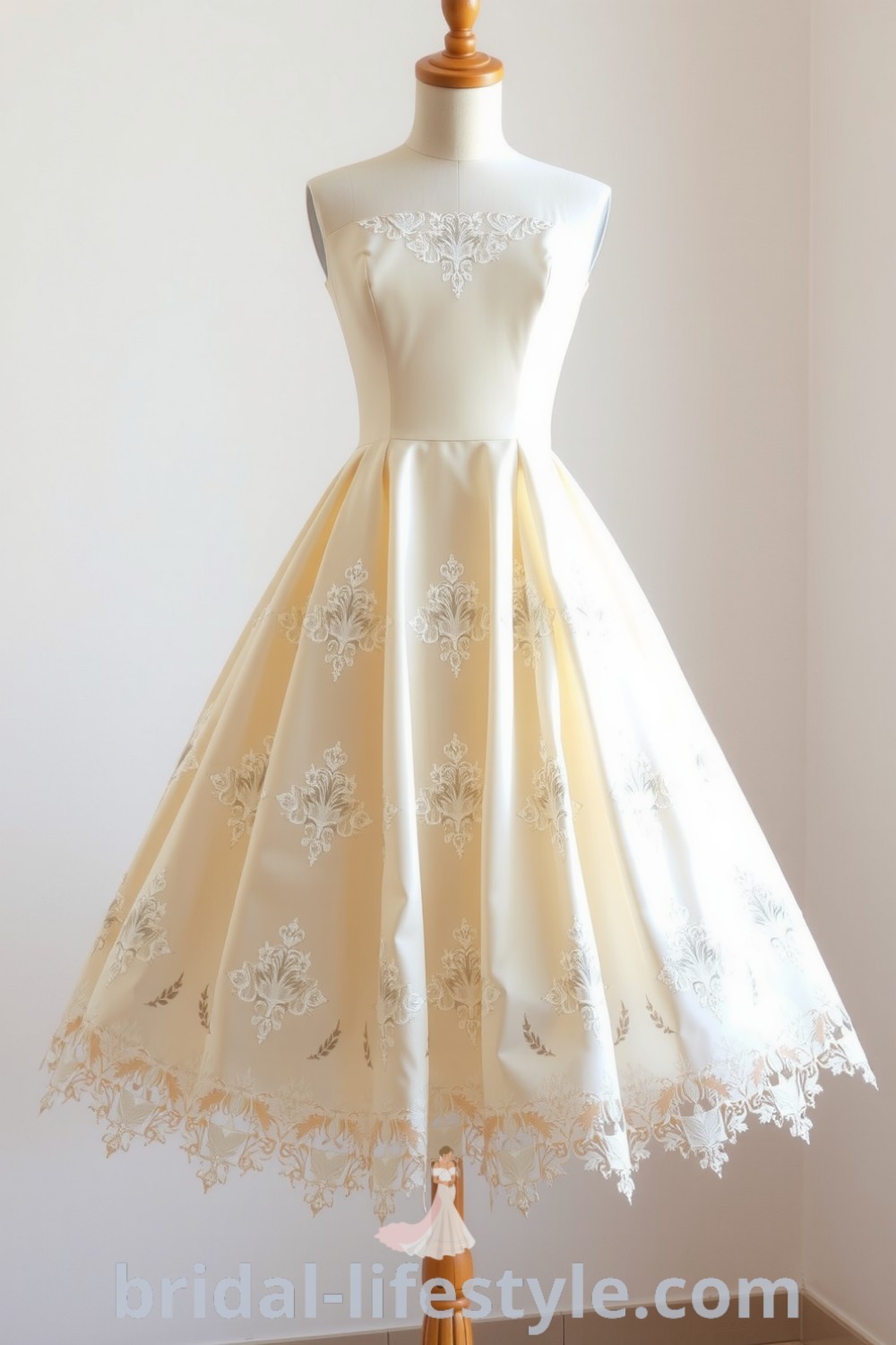 Charming vintage short wedding dress on bridal-lifestyle.com with intricate lace detailing, ideal for dreamy brides and inspiration looks for the special day.