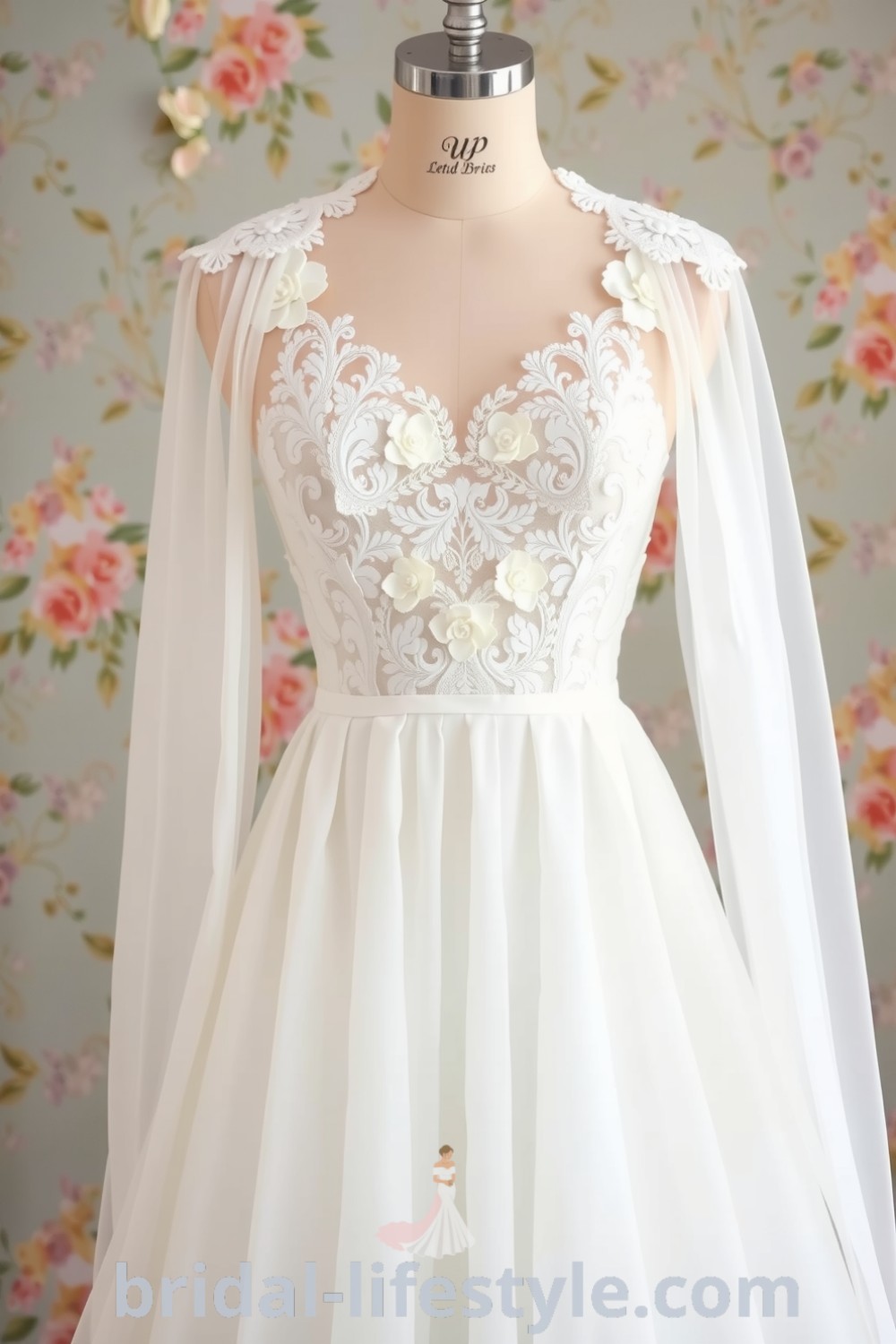 Vintage short wedding dress with floral lace details on bridal-lifestyle.com, ideal for dreamy brides, featuring elegant A-line silhouette and aesthetic ideas for your special day.