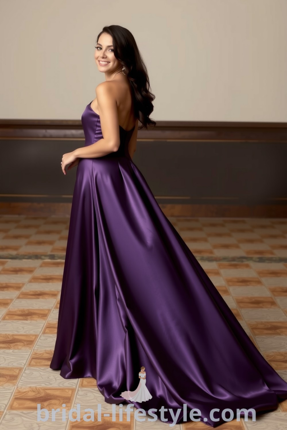 Stunning long satin bridesmaid dress highlighting elegance and romantic trends, featured on bridal-lifestyle.com as a part of dreamy aesthetic ideas for every bride
