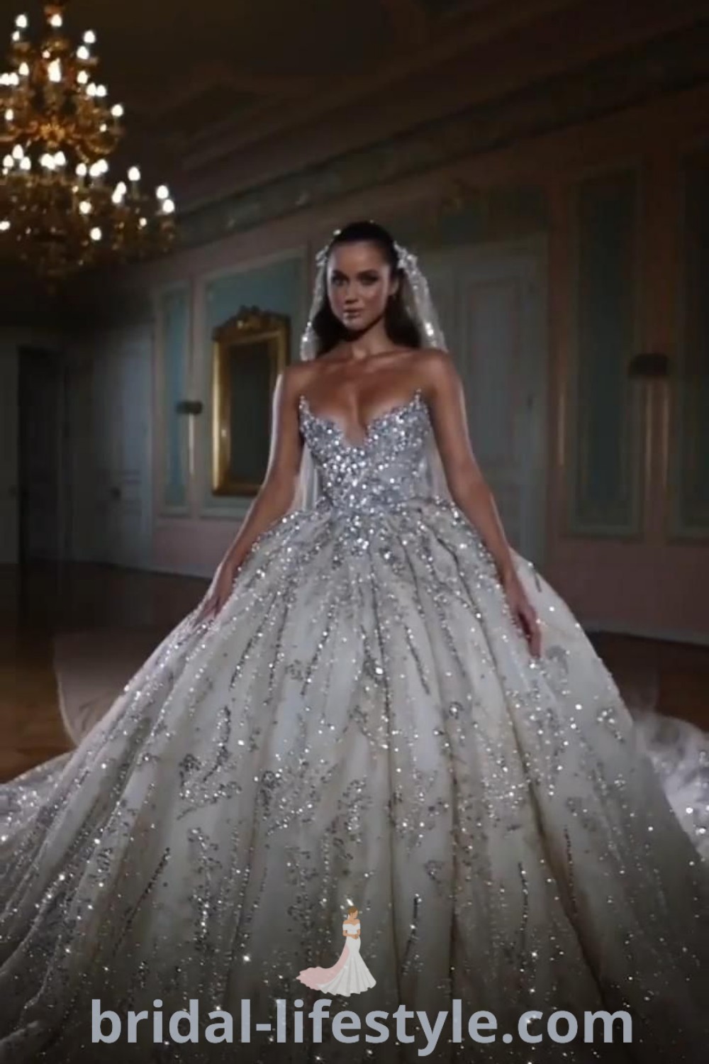 Elegant bridesmaid dresses and wedding gowns inspired by fairytales, including shimmery textures and romantic designs perfect for every bride