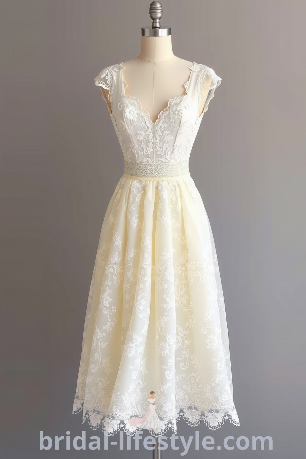 Charming vintage short wedding dress on bridal-lifestyle.com featuring soft lace and a flattering silhouette, perfect for dreamy brides and inspiration looks for the special day.