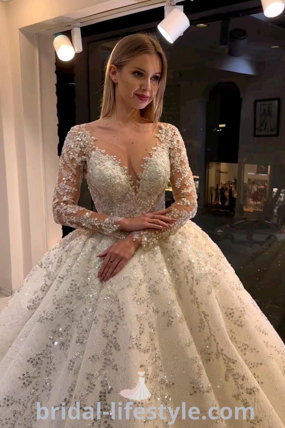 An elegant burgundy prom dress lace featuring exquisite sequin details, perfect for brides and prom nights. This stunning gown embodies the latest trends and offers inspiration for every bride